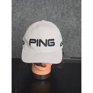 PING G425 Golf Cap Hat‎ Flexfit White Black L XL Embroidered Logo Outdoor Casual